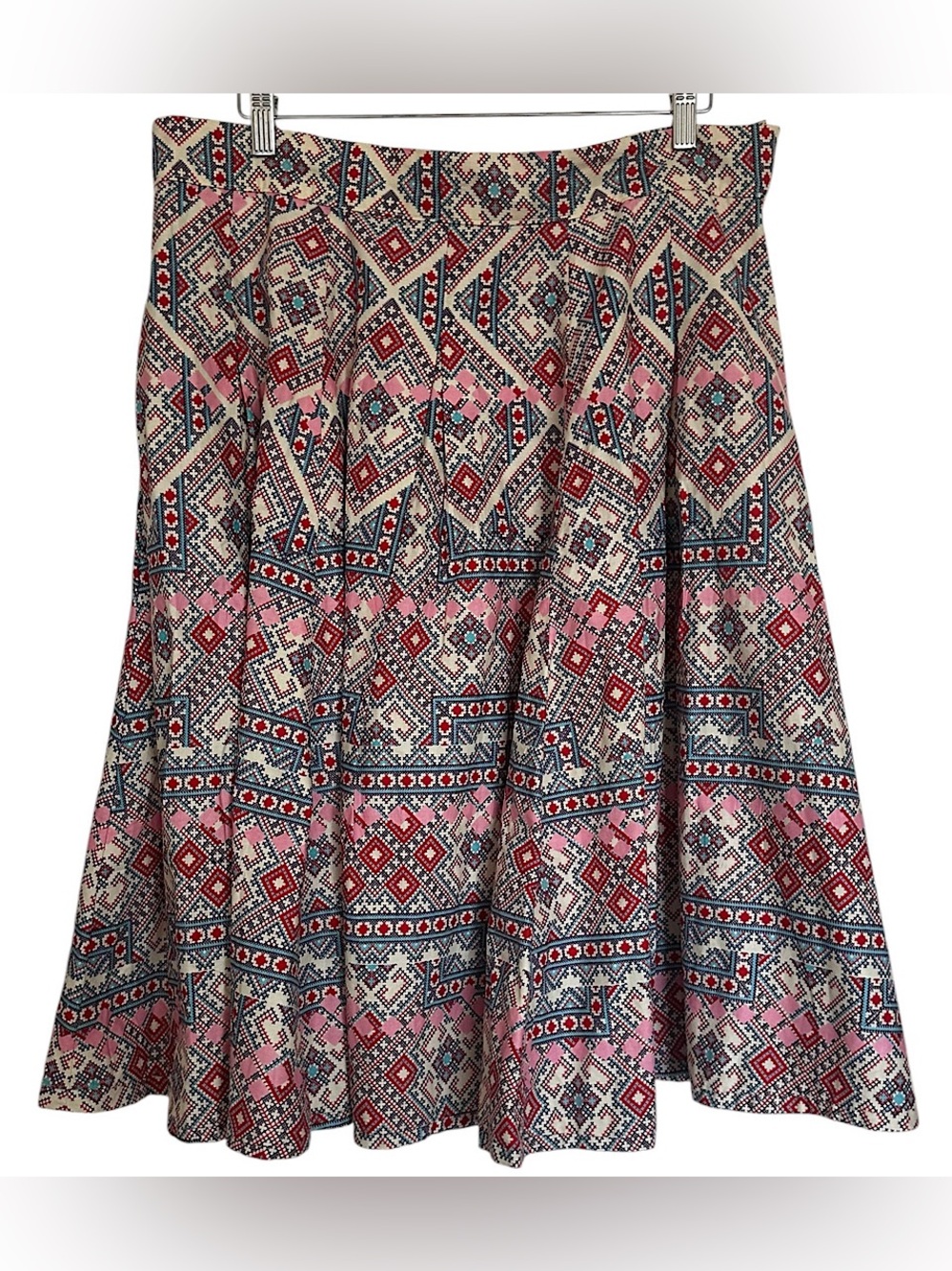 Francis + Benedict Women’s Skirt Size L Knee Length A-Line Geometric Pleated